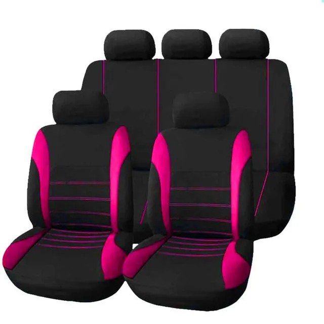 9-piece car seat cover set in grey, universal fit for most cars, bird's eye cloth fabric