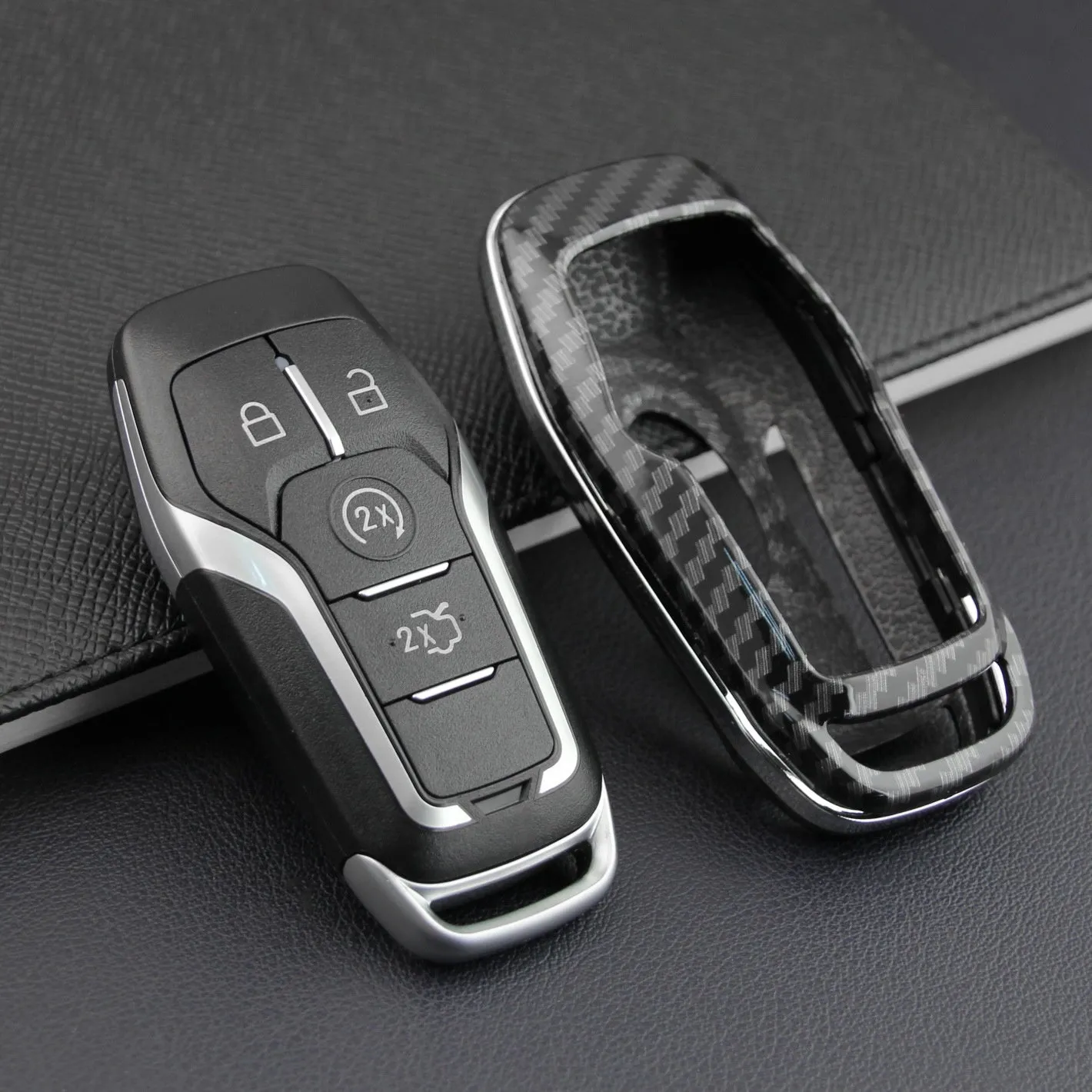 Plastic protective shell case for car key remote control with buckle closure