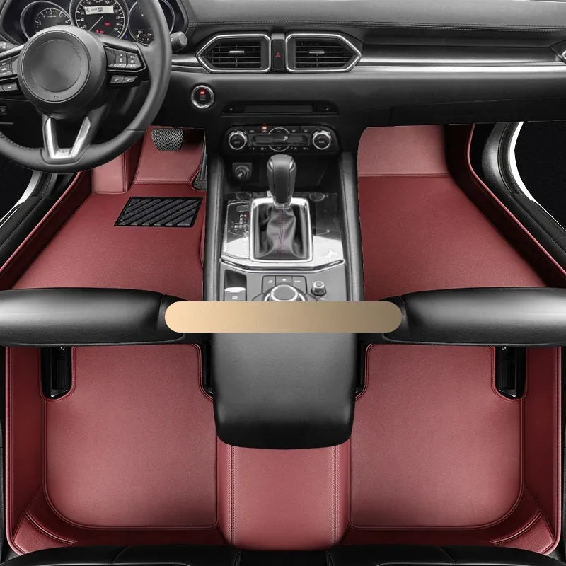 Mazda CX5 full surround genuine leather floor mat in beige colour, single layer design for driver side