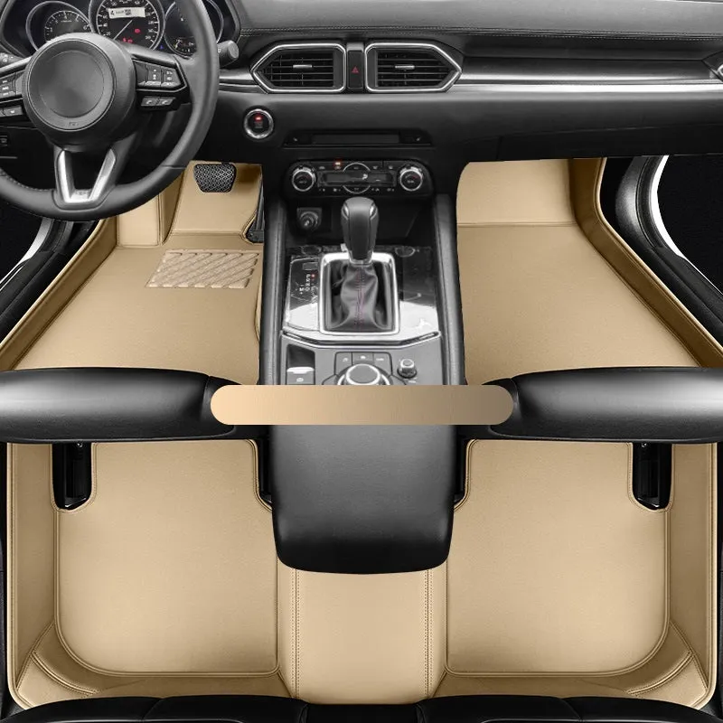 Mazda CX5 full surround genuine leather floor mat in beige colour, single layer design for driver side