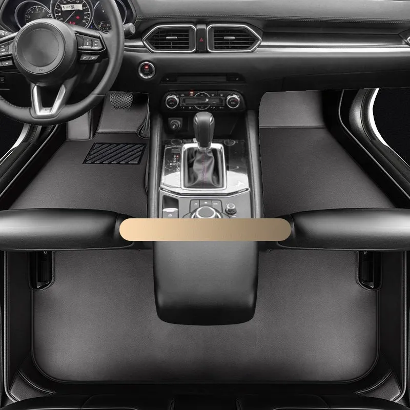 Mazda CX5 full surround genuine leather floor mat in beige colour, single layer design for driver side