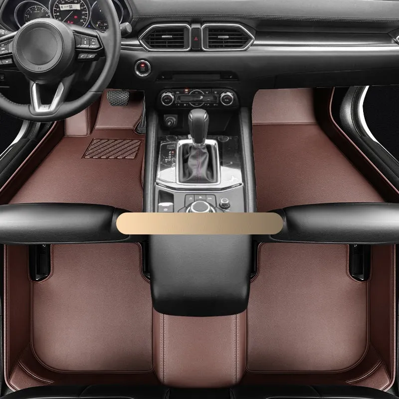 Mazda CX5 full surround genuine leather floor mat in beige colour, single layer design for driver side
