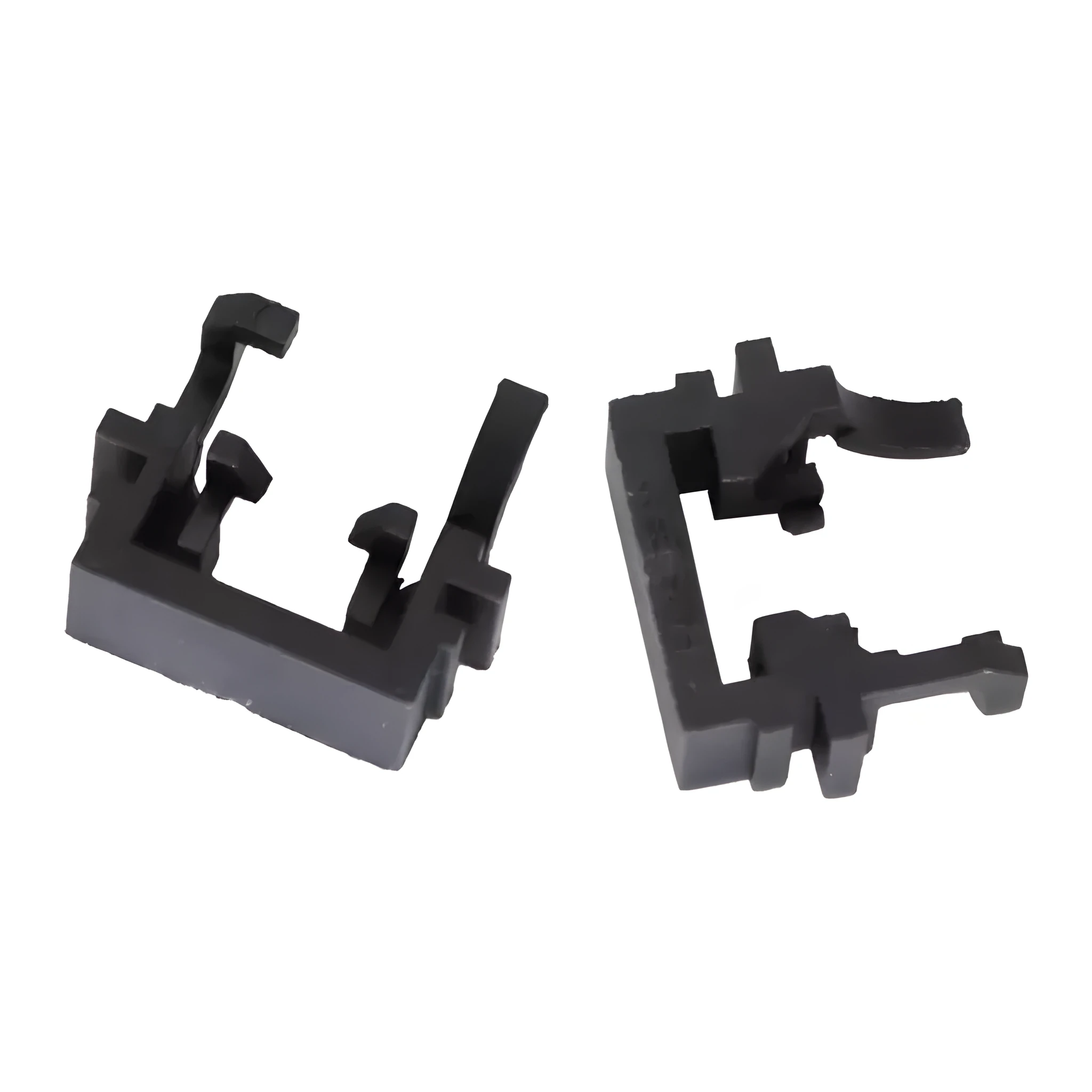 Black plastic Ford LED headlight adapter bracket for H1 halogen to LED conversion