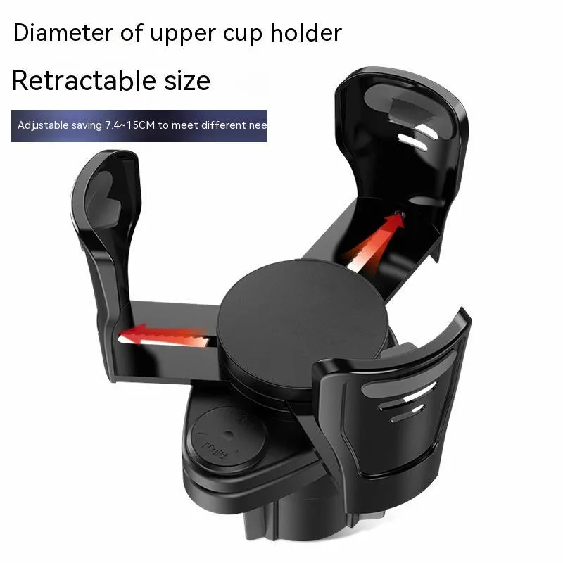 Second generation upgraded car cup holder in carbon fibre matte finish