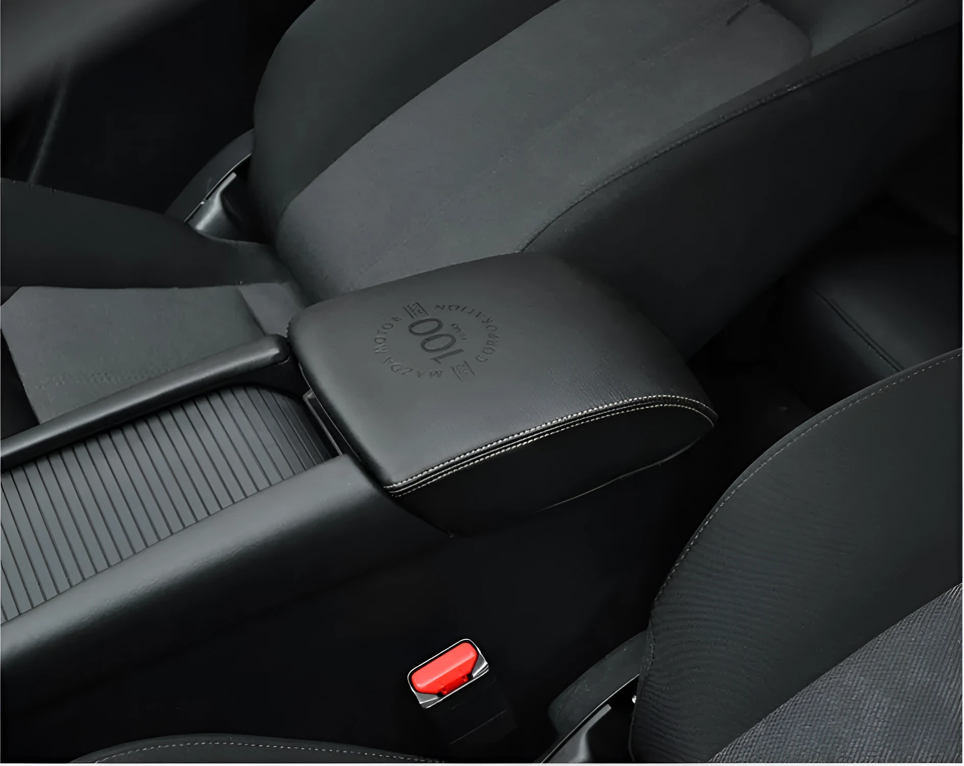Mazda CX-4 CX-5 Oncela 100th Anniversary armrest case cover in carbon fibre and leather finish