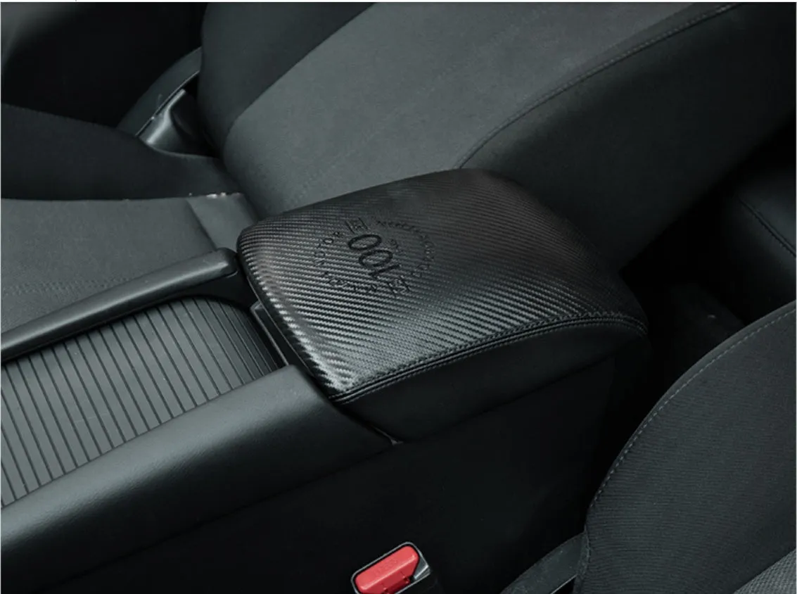 Mazda CX-4 CX-5 Oncela 100th Anniversary armrest case cover in carbon fibre and leather finish