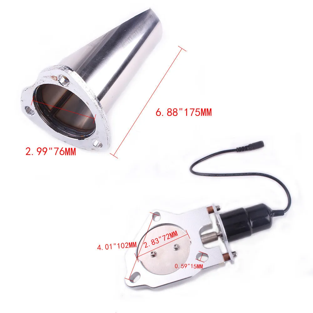 76mm remote-controlled modified exhaust pipe half set for GM vehicles with metal construction and controller