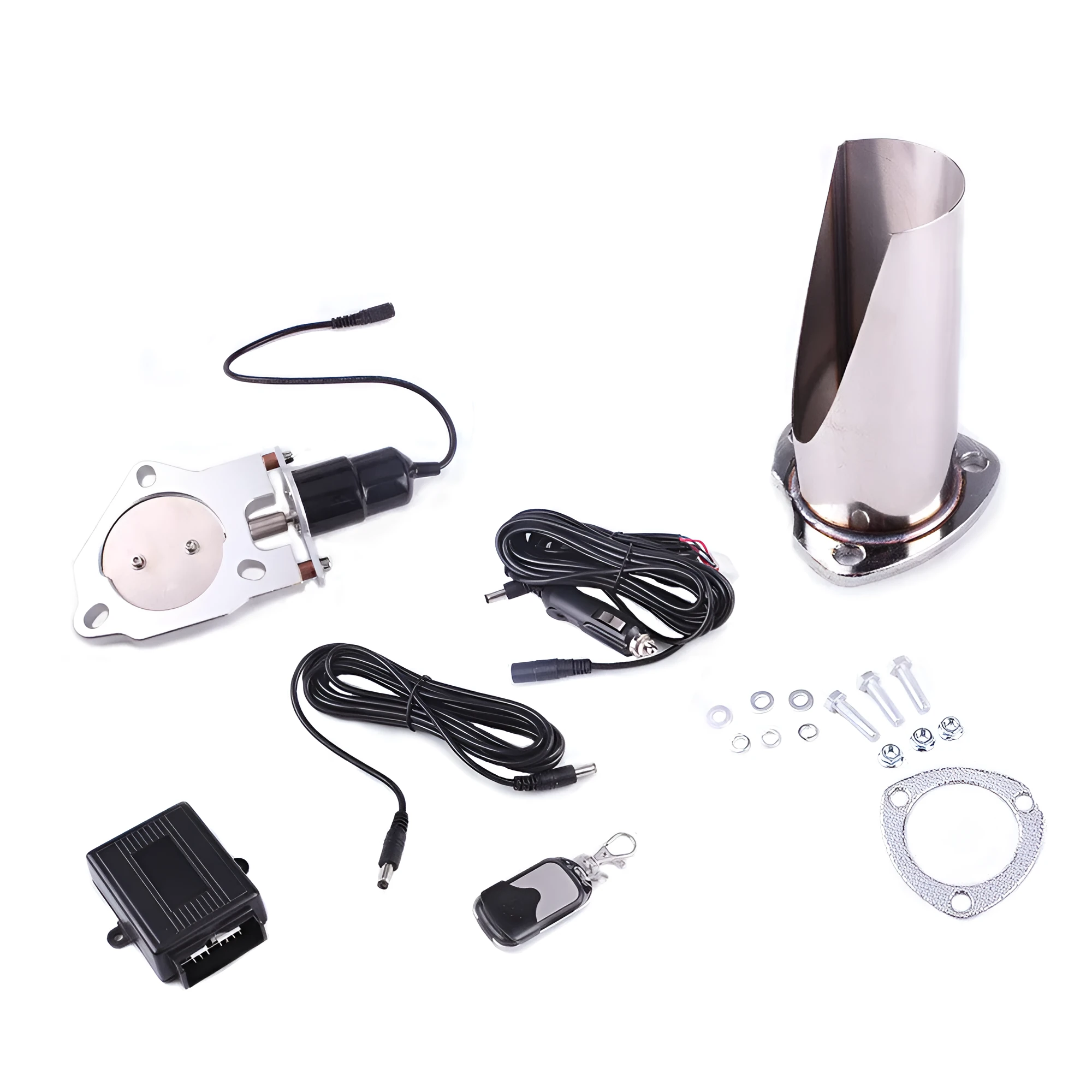 76mm remote-controlled modified exhaust pipe half set for GM vehicles with metal construction and controller