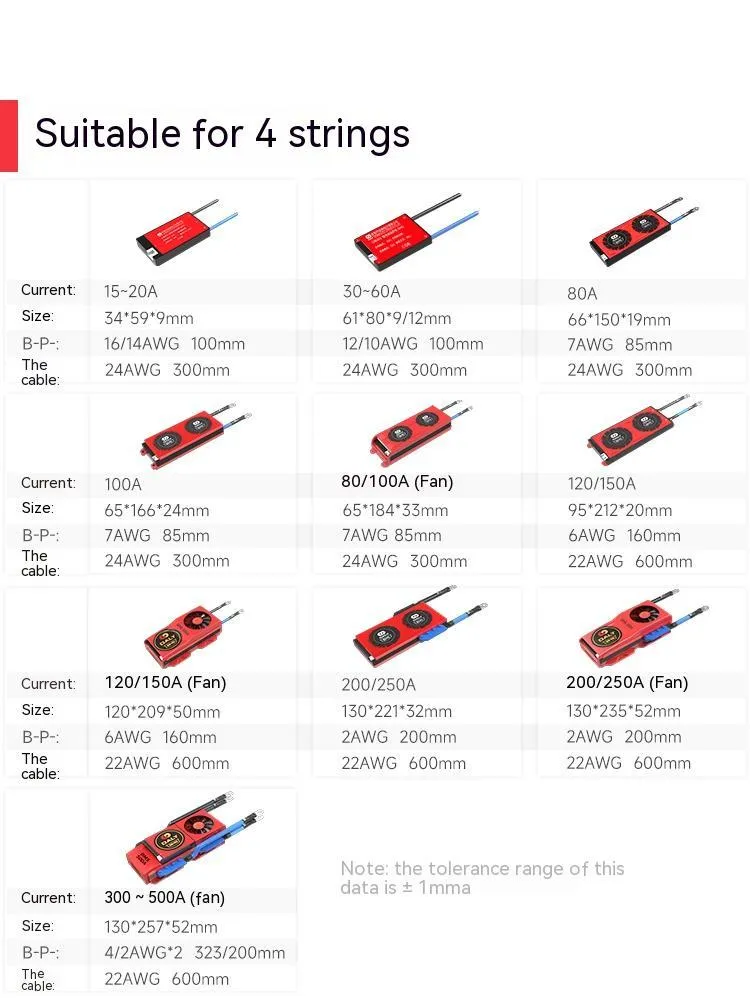 Dali lithium iron phosphate battery protection board BMS for 12V 4S systems