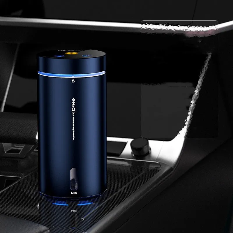 Square metal intelligent vehicle mounted humidifier with large 2.6-4.0 litre tank in black colour