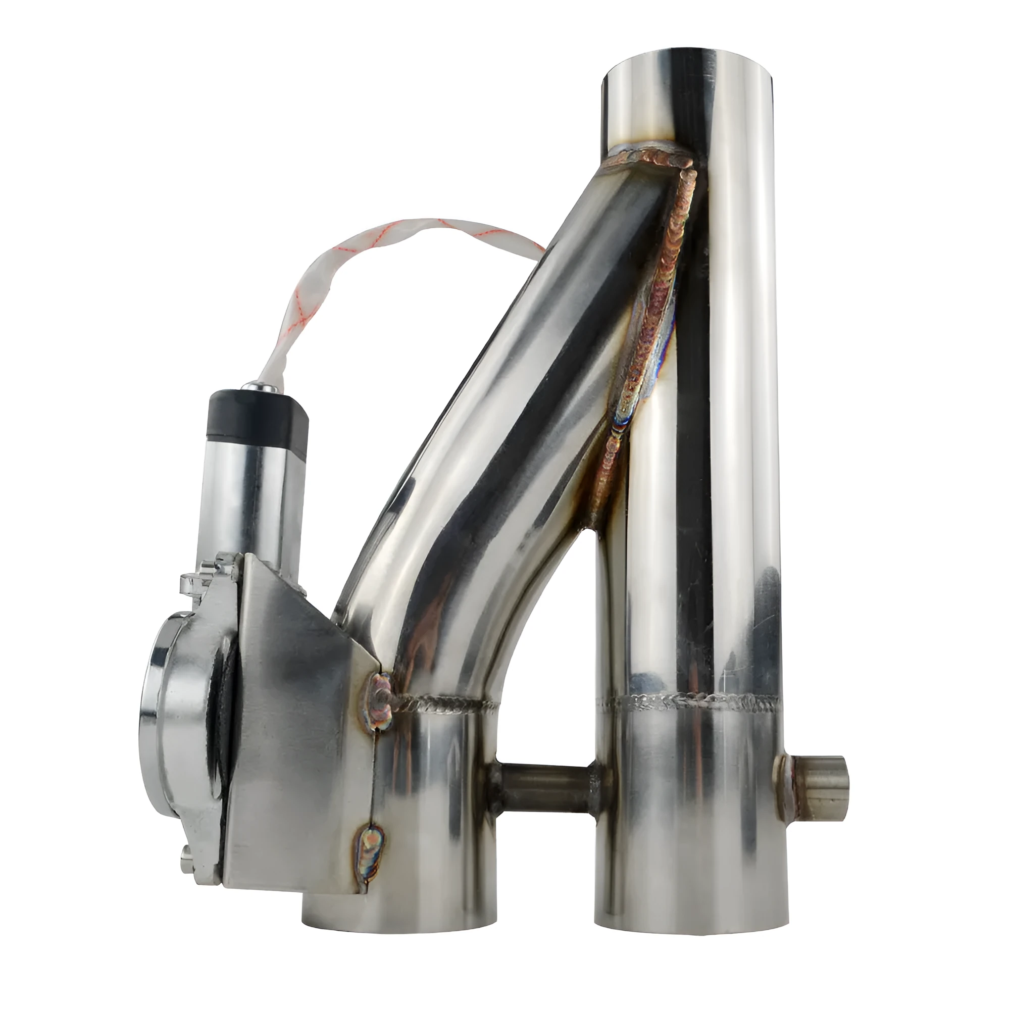 Electronic dual valve exhaust cutout in 304 stainless steel with CNC flange and remote control for car exhaust modification