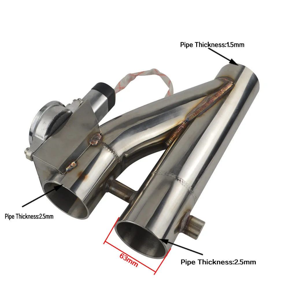 Electronic dual valve exhaust cutout in 304 stainless steel with CNC flange and remote control for car exhaust modification