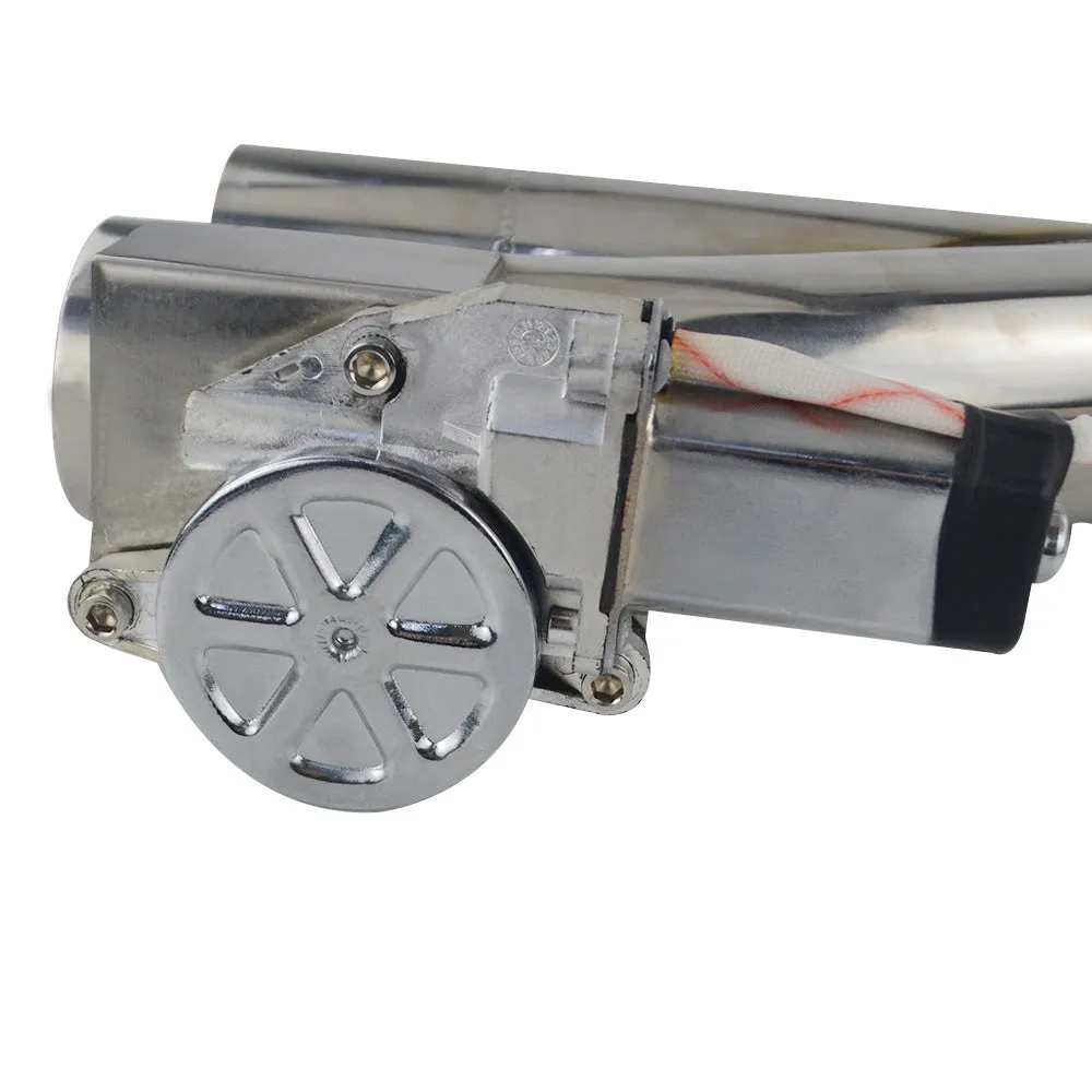 Electronic dual valve exhaust cutout in 304 stainless steel with CNC flange and remote control for car exhaust modification