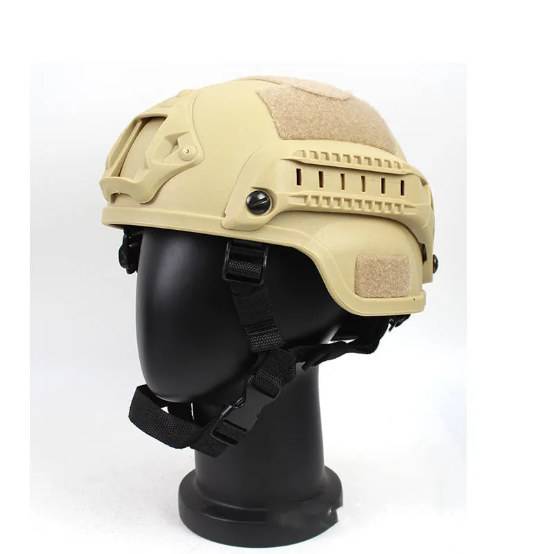 Youth tactical helmet in PP plastic, 53-57cm head size, sand colour for summer camp