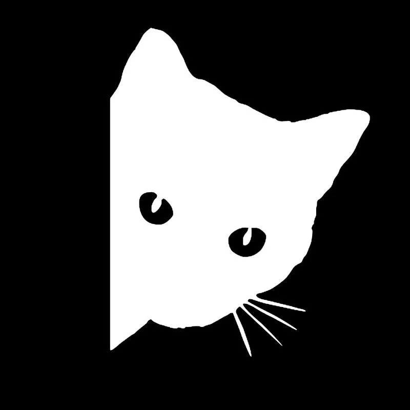 Cat personality reflective decorative car sticker 12x15cm self-adhesive in black on car body