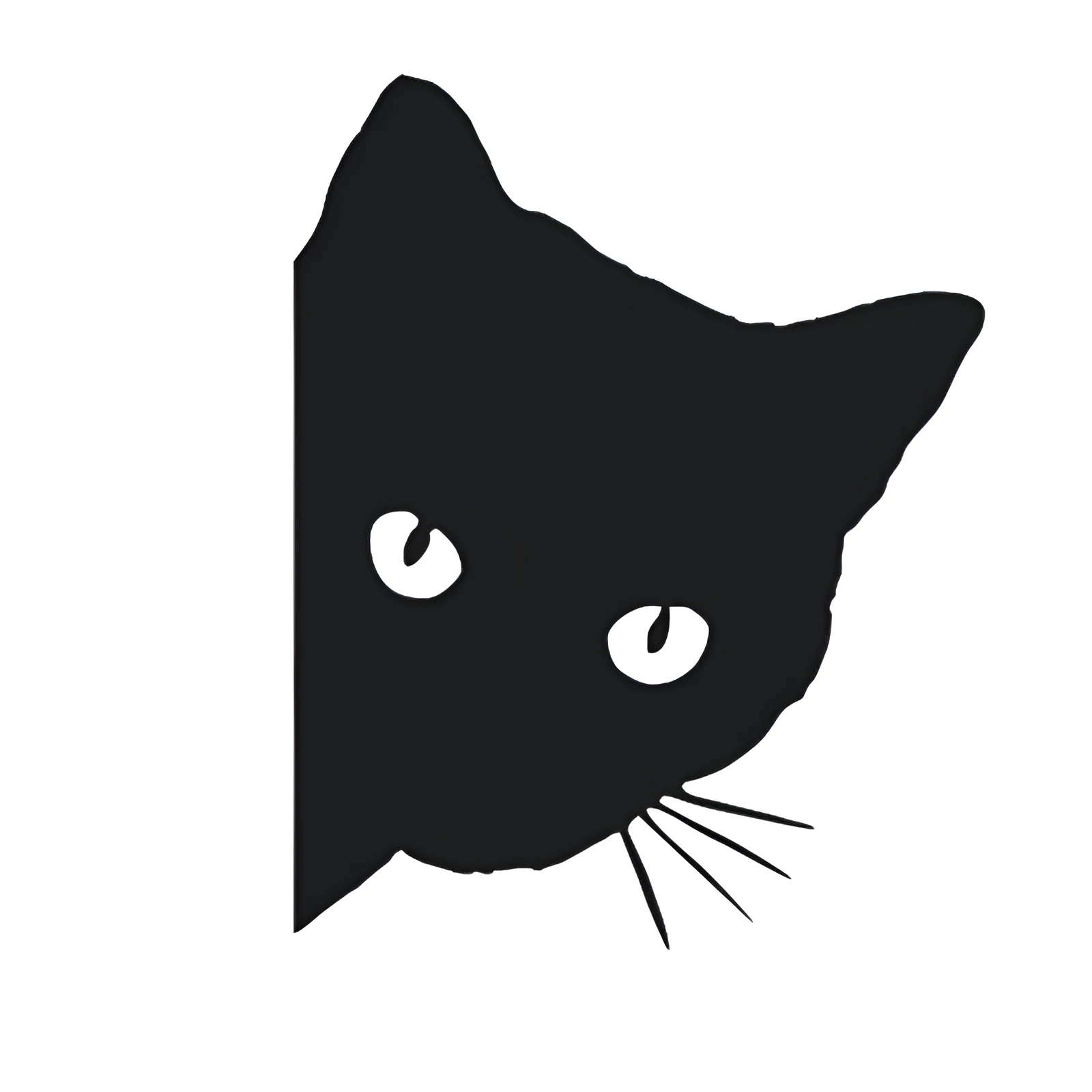 Cat personality reflective decorative car sticker 12x15cm self-adhesive in black on car body