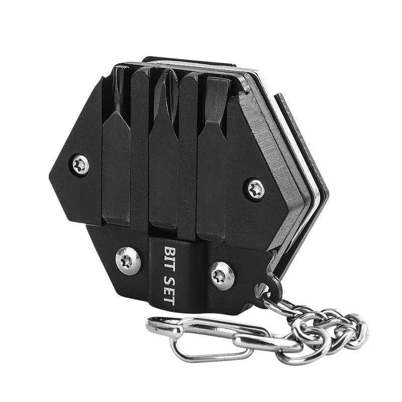 Mini camping folding coin knife with keychain – stainless steel blade, cool black colour