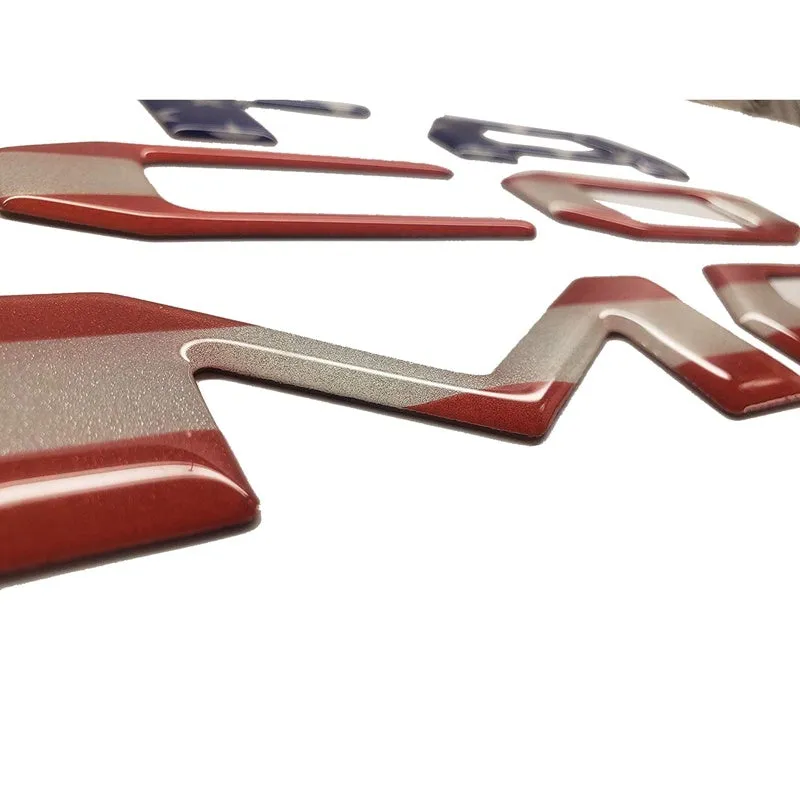 Takuma pickup truck tail box 3D car labeling acrylic sticker, national flag design, 31x4.5x0.5cm