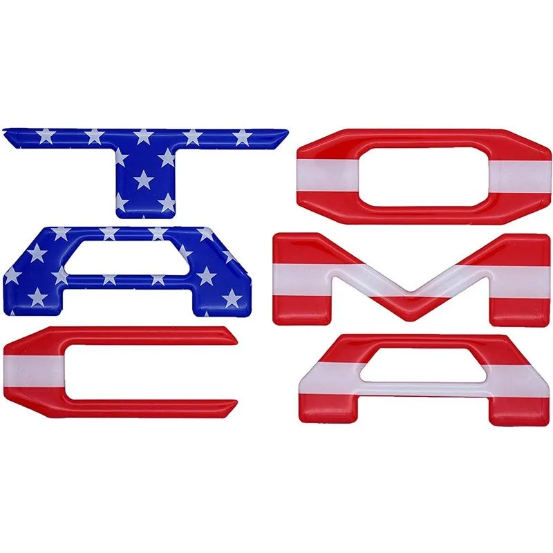 Takuma pickup truck tail box 3D car labeling acrylic sticker, national flag design, 31x4.5x0.5cm