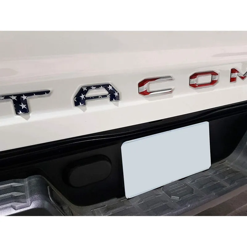 Takuma pickup truck tail box 3D car labeling acrylic sticker, national flag design, 31x4.5x0.5cm
