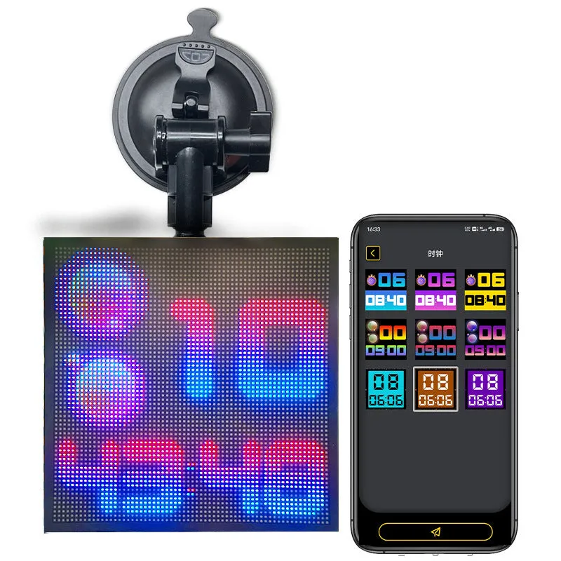 Bluetooth wireless LED car display screen with 32x32 pixels and aluminium frame