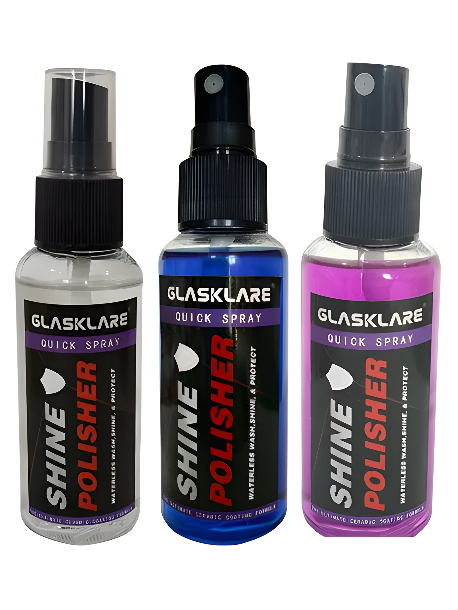 Waterless wash car paint crystal coating bottle 9H hardness mirror gloss 110ml 50ml blue violet transparent