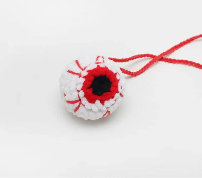 Hand-woven plush automobile hanging ornament with cartoon design for car interior decoration