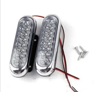 White car LED auxiliary light set 16LED 6W with iron brackets and screws