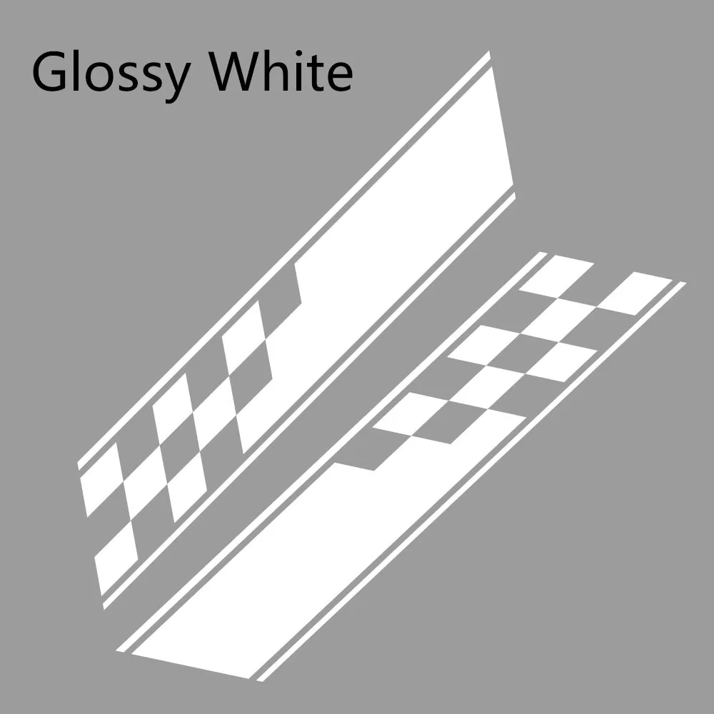 Plaid striped car waist line sticker 130x24cm PVC grid pattern in five colours black white red blue yellow