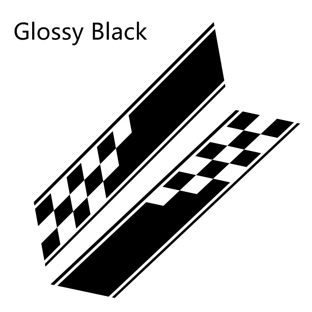 Plaid striped car waist line sticker 130x24cm PVC grid pattern in five colours black white red blue yellow