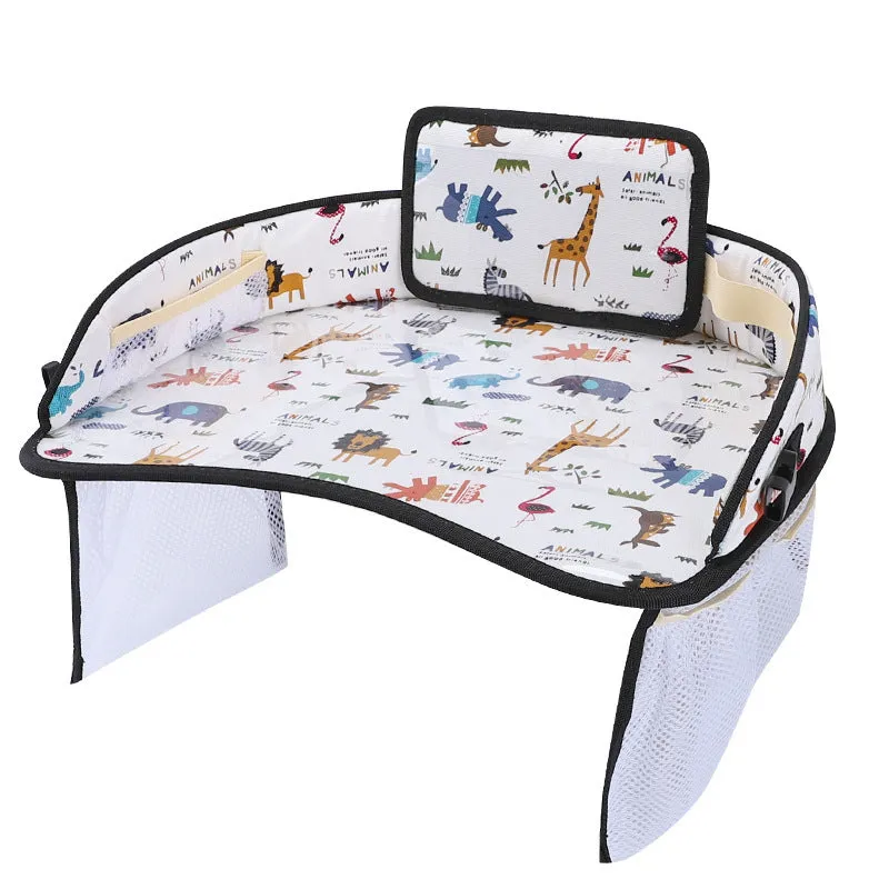 Multifunctional car seat plate made from Oxford cloth in animal world design for middle seat use