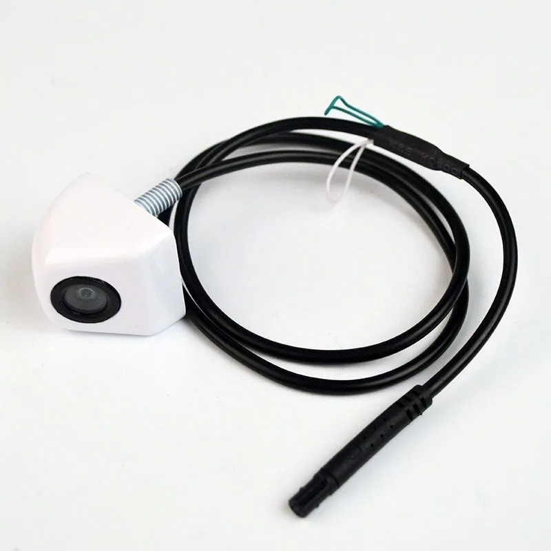 Black HD car night vision waterproof rearview camera with metal shell and integrated cable