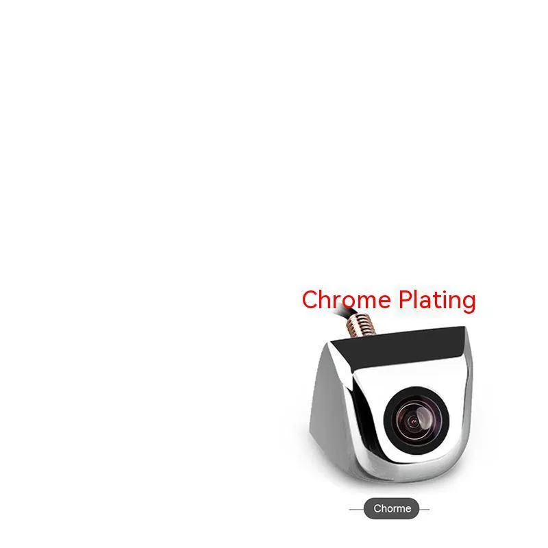 Black HD car night vision waterproof rearview camera with metal shell and integrated cable