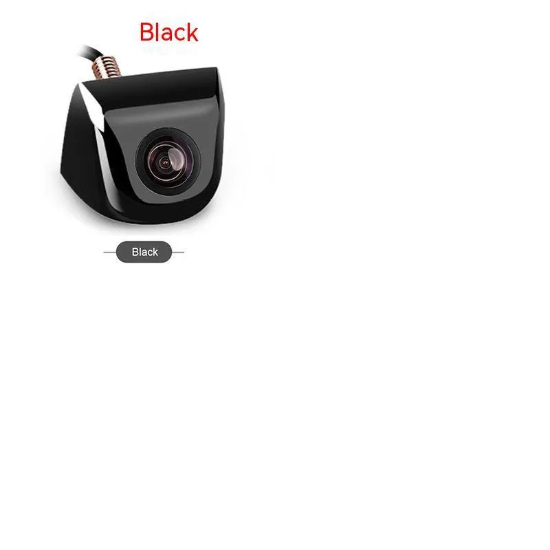 Black HD car night vision waterproof rearview camera with metal shell and integrated cable