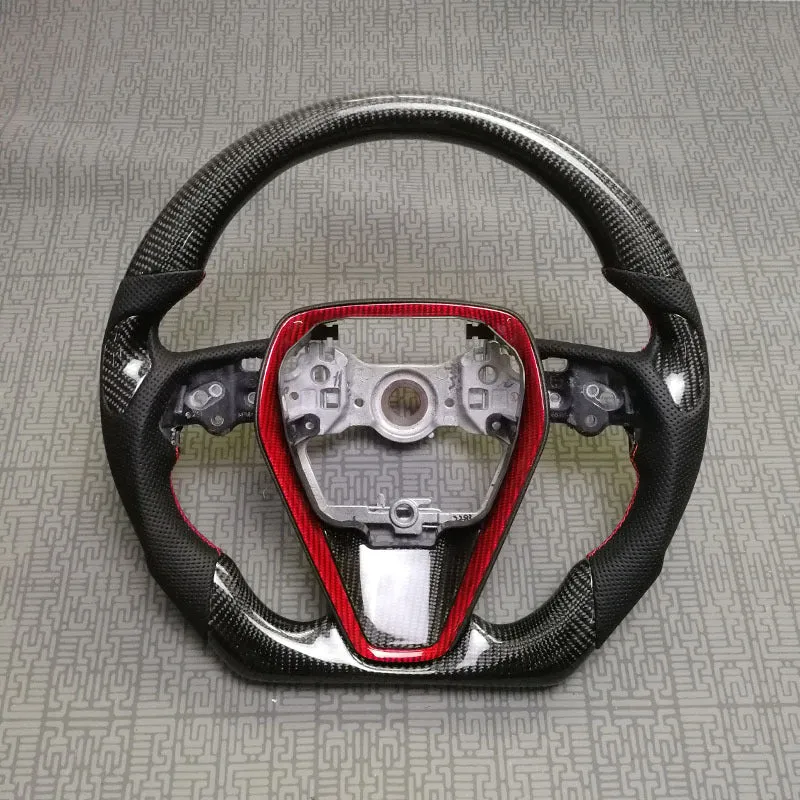 Carbon fibre steering wheel assembly for eighth generation Toyota Camry with six style options available