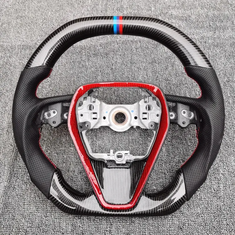 Carbon fibre steering wheel assembly for eighth generation Toyota Camry with six style options available