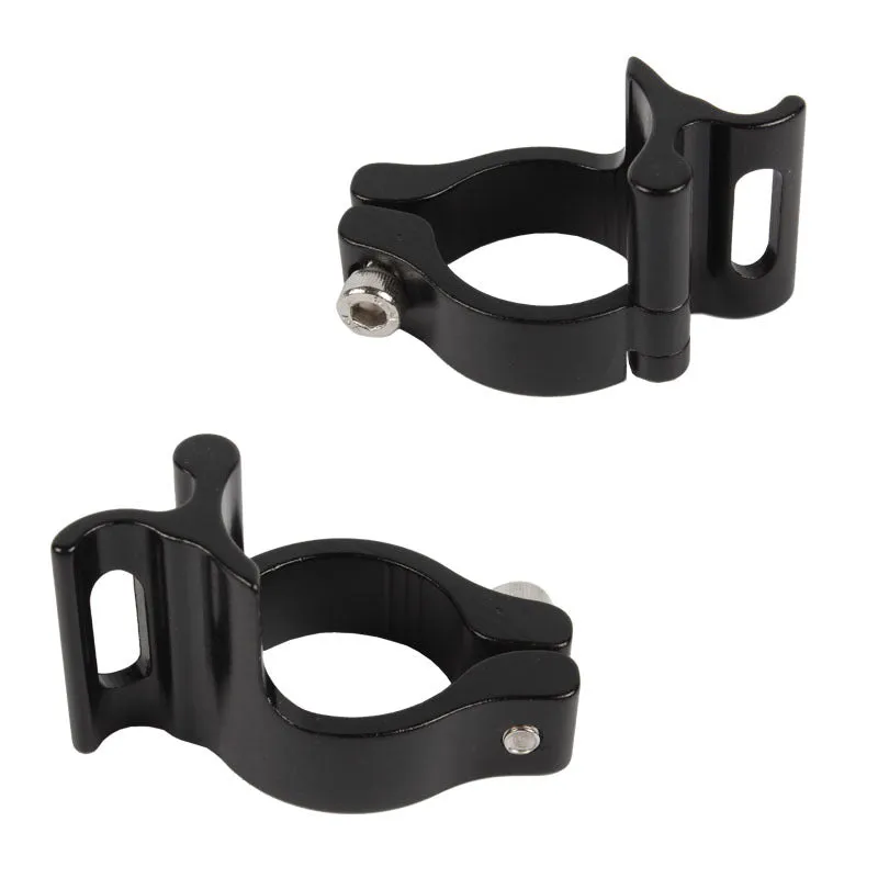 Black anodised aluminium vehicle clamp ring for 28.6mm tubing on frames and roll cages.