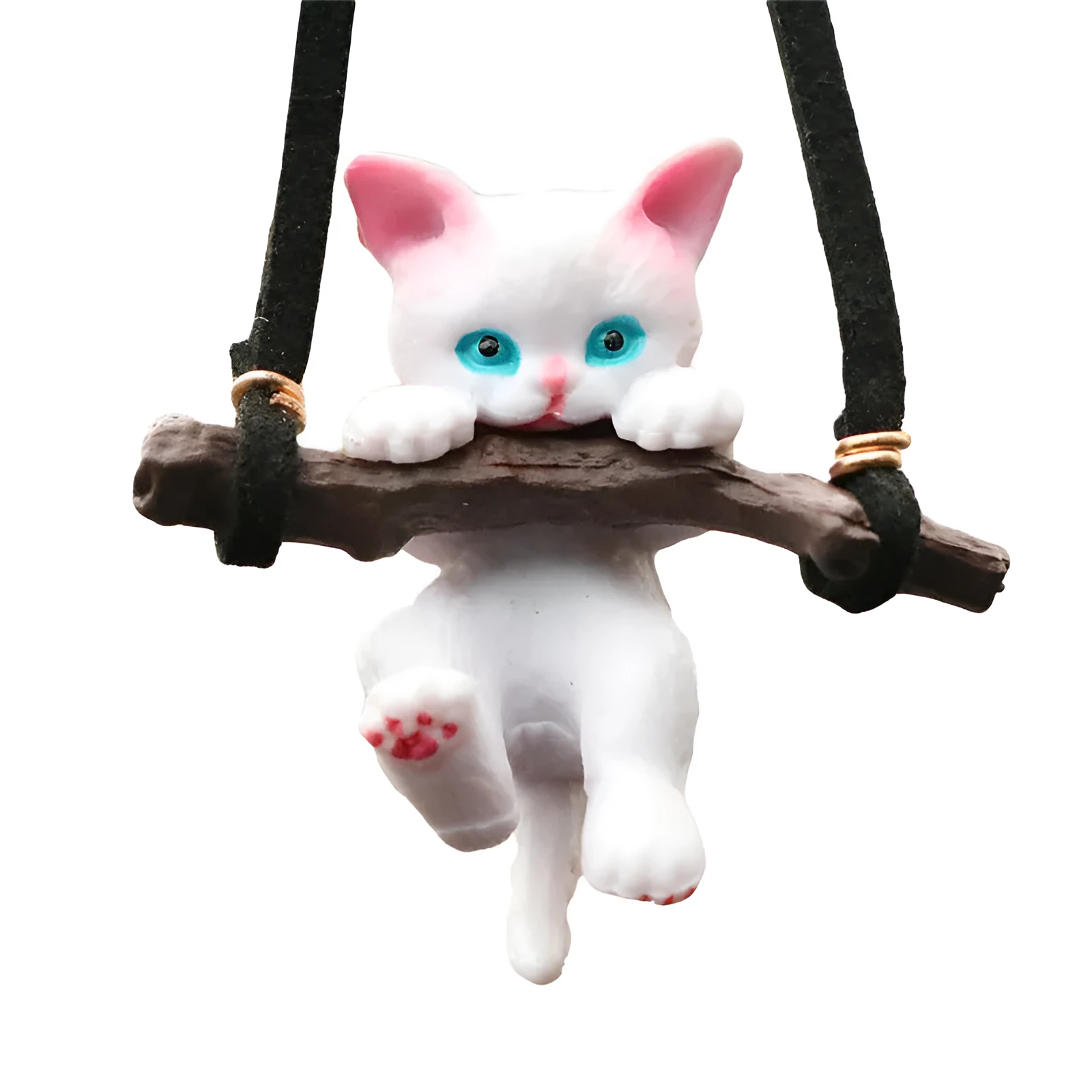 Creative cute branch cat rearview mirror pendant as simple car interior decoration accessory