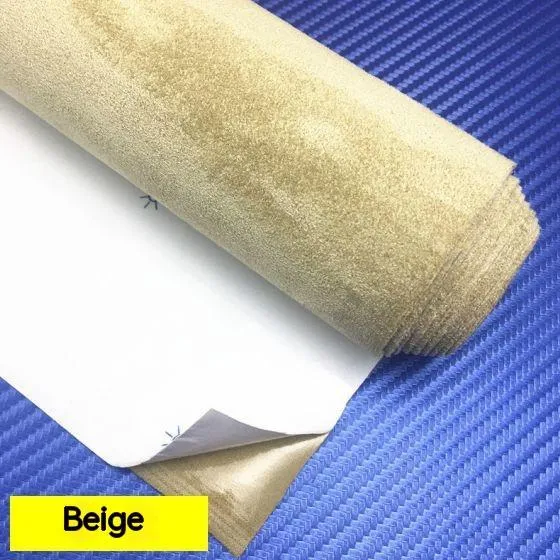 Self-adhesive elastic suede sheets in multiple colours for car interior and furniture decoration applications
