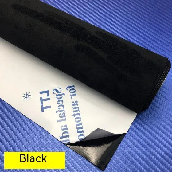 Self-adhesive elastic suede sheets in multiple colours for car interior and furniture decoration applications