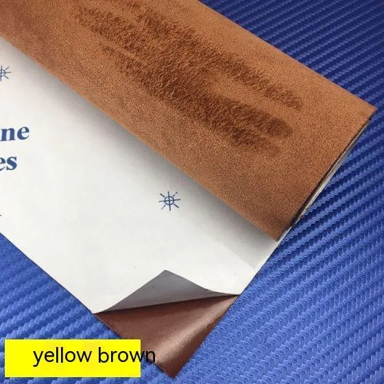 Self-adhesive elastic suede sheets in multiple colours for car interior and furniture decoration applications