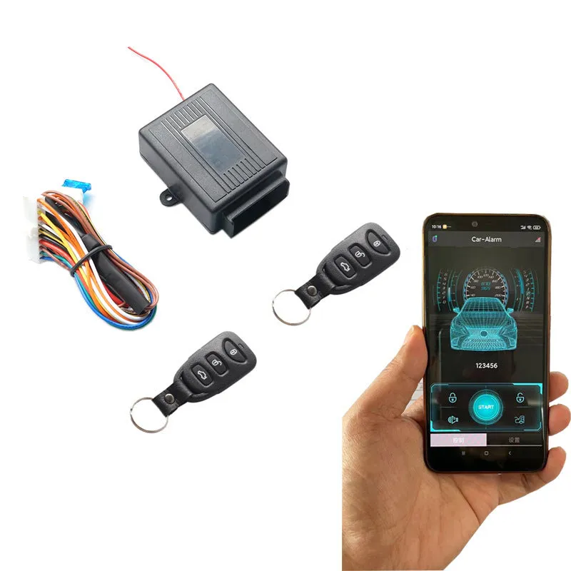 GIORDON universal car alarm system remote central lock in black with seamless welding