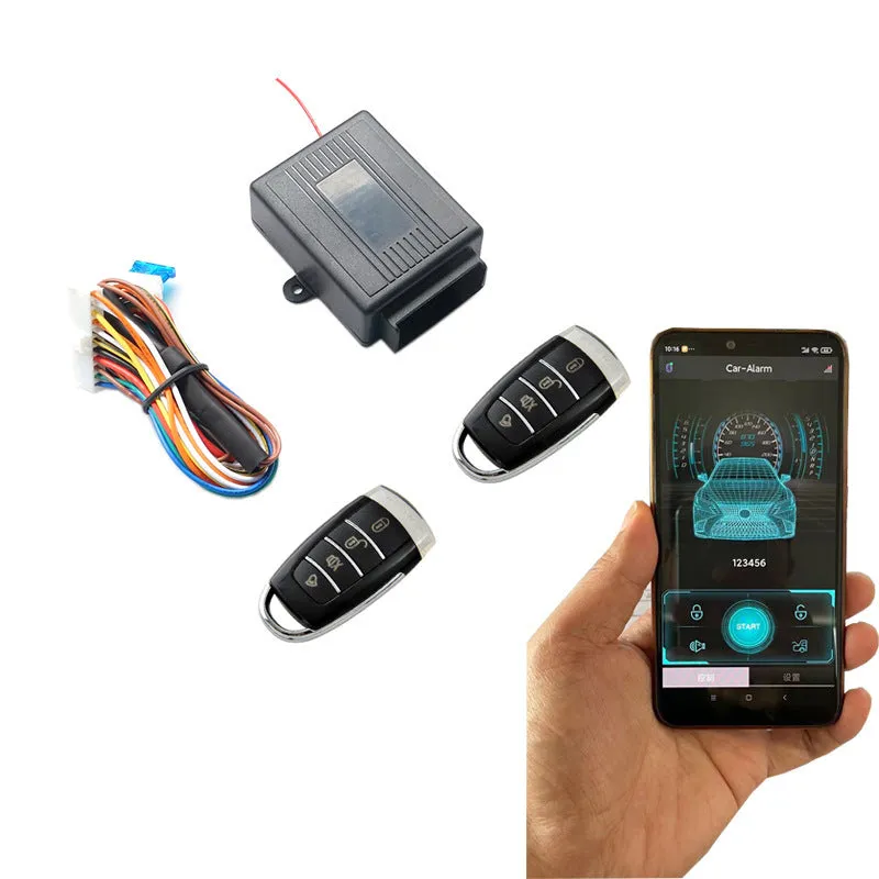 GIORDON universal car alarm system remote central lock in black with seamless welding