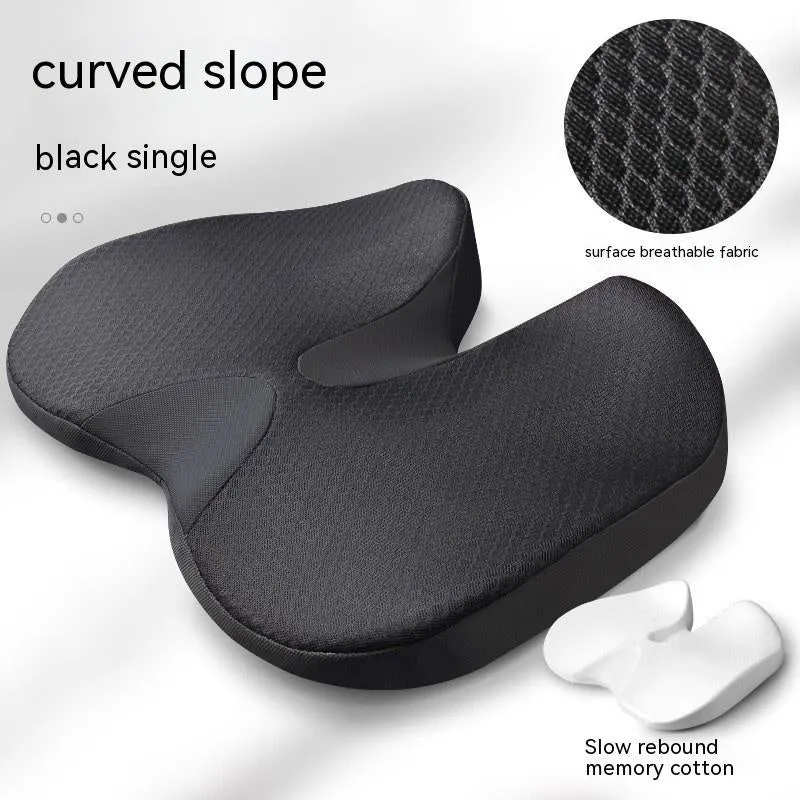 Curved bevel seat cushion in four colour options for tailbone and back support