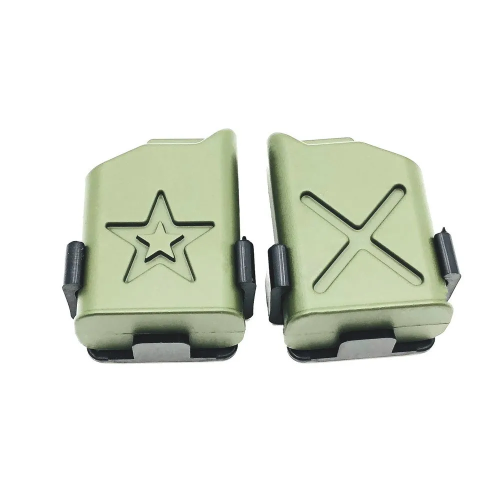Two green plastic decorative fuel tanks for RC Axial Ghost climbing car accessories