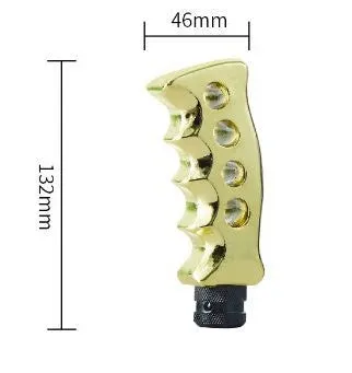 Manual gear shift head in resin with anti-sticking gold process, in black colour, for manual transmission cars
