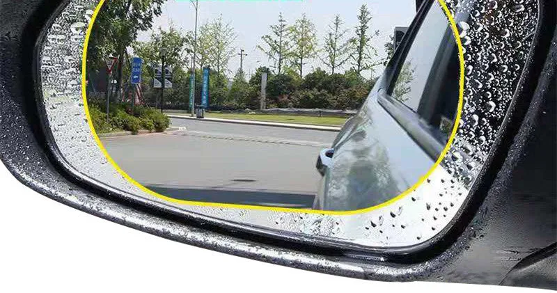 Two pieces of Che Youmeng 100mm x 145mm rainproof film for car rearview mirrors