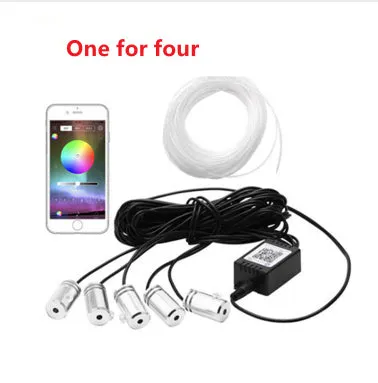 APP cold light strip car interior decoration lights with RF remote control 6m pipe aluminium housing
