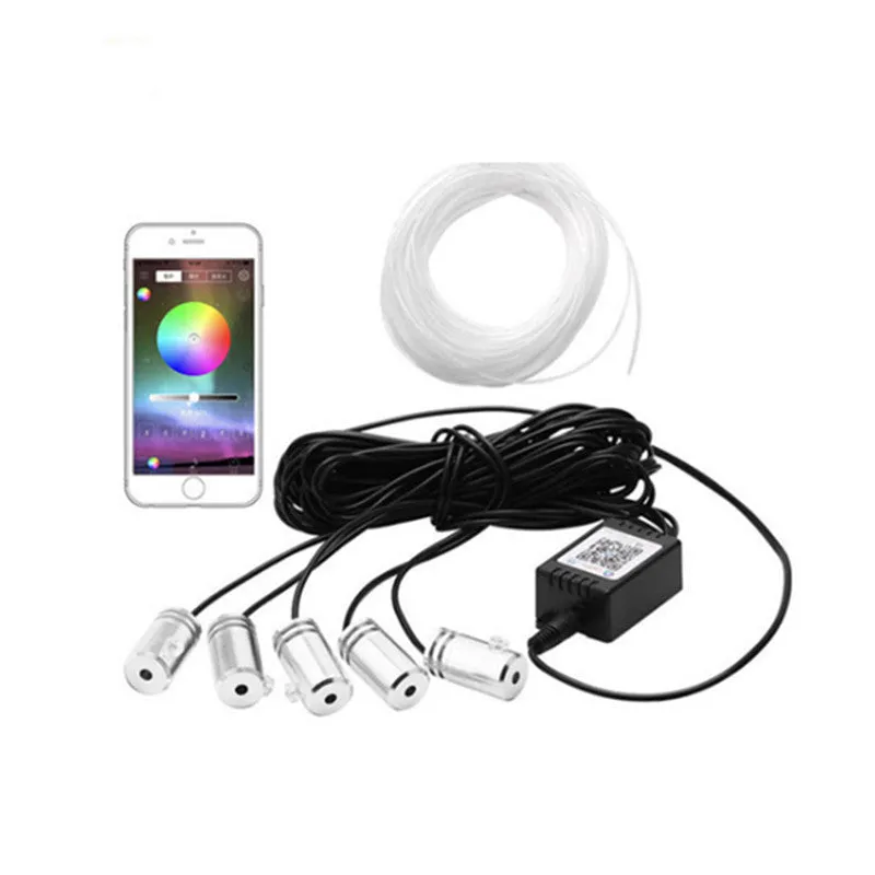 APP cold light strip car interior decoration lights with RF remote control 6m pipe aluminium housing