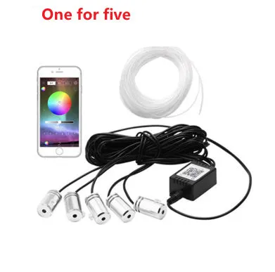 APP cold light strip car interior decoration lights with RF remote control 6m pipe aluminium housing